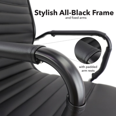 Bari High Back Executive Chair Black Frame - Black Faux Leather