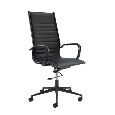 Bari High Back Executive Chair Black Frame - Black Faux Leather