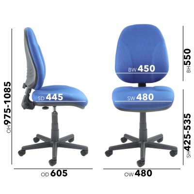 Bilbao Fabric Operators Chair with Lumbar Support