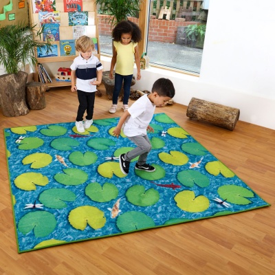 Natural World Grass and Lily Pads Double Sided Carpet