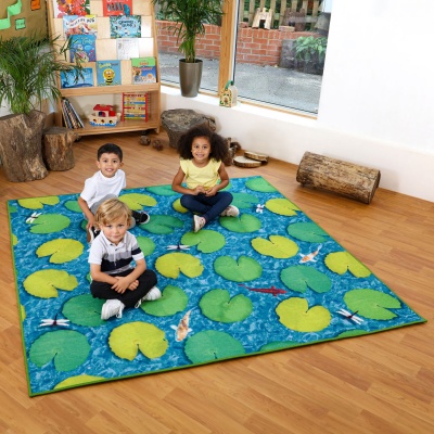 Natural World Grass and Lily Pads Double Sided Carpet