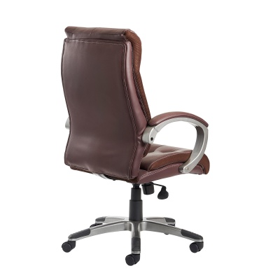 Catania High Back Managers Chair - Brown Leather Faced