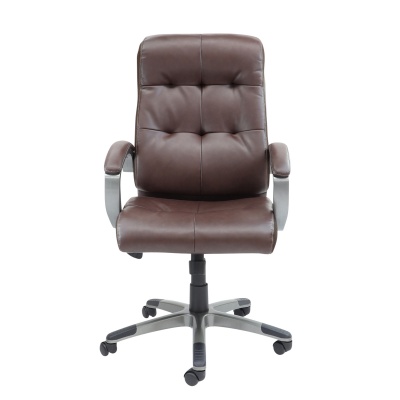 Catania High Back Managers Chair - Brown Leather Faced