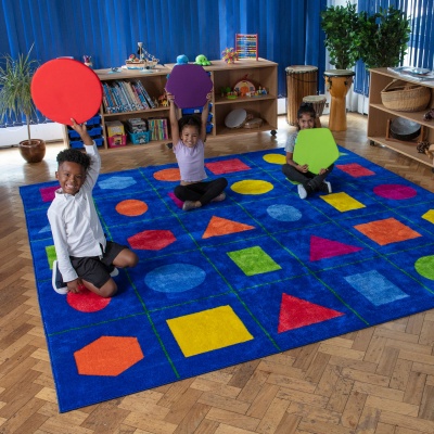 Rainbow Geometric Shaped Mats & Holdall