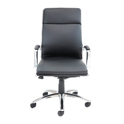 Florence High Back Executive Chair - Black Leather Faced