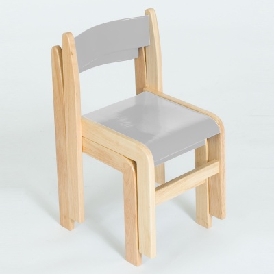 Tuf Class Wooden Chair Grey(Pack of 2)