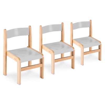 Tuf Class Wooden Chair Grey(Pack of 2)