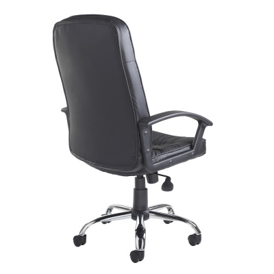 Hertford High Back Managers Chair - Black Leather Faced