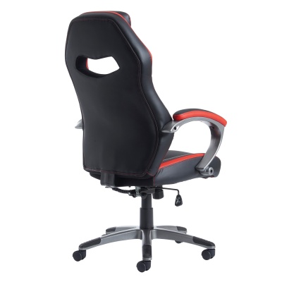 Jensen High Back Executive Chair - Black & Red Faux