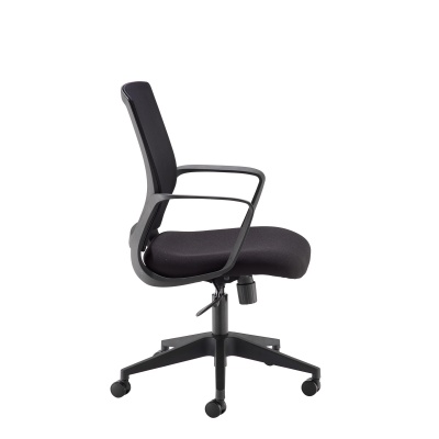 Jonas Black Mesh Back Operator Chair with Black Fabric Seat