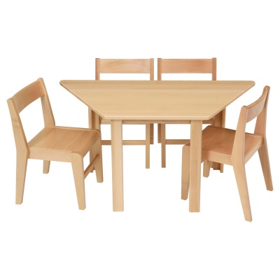 Children's Trapezoidal Solid Wooden Table