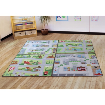 Small World Road Map Set 1 Indoor / Outdoor Carpets