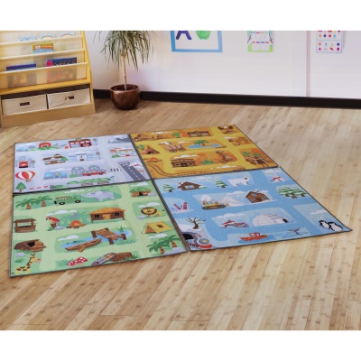 Small World Road Map Set 2 Indoor / Outdoor Carpets