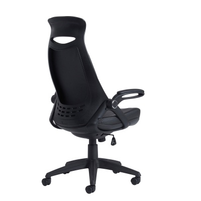 Tuscan High Back Managers Chair with Head Support - Black Faux Leather