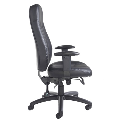 Zeus High Back 24hr Task Chair - Black Faux Leather