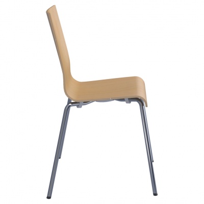 Fundamental Dining Chair Beech with Chrome Frame