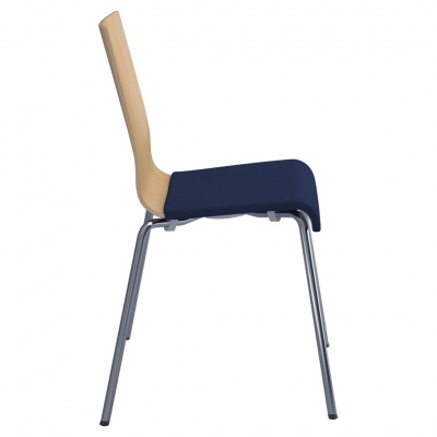 Fundamental Dining Chair Beech, Fabric Seat with Chrome Frame