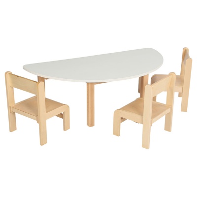 Children's Half-Round Laminate Wooden Table