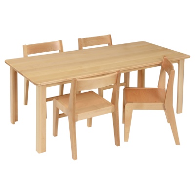 Children's Rectangular Solid Wooden Table