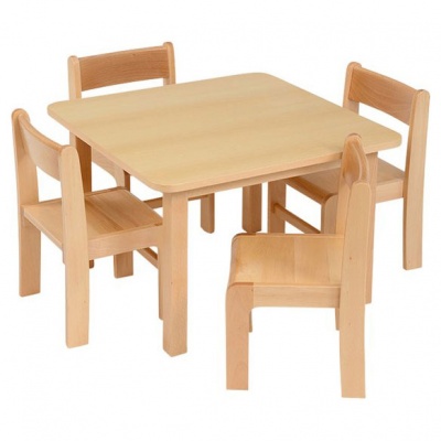 Children's Square Veneer Wooden Table