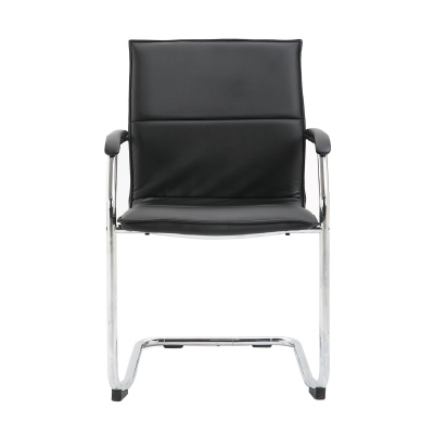 Essen Stackable Meeting Room Cantilever Chair - Black Faux Leather