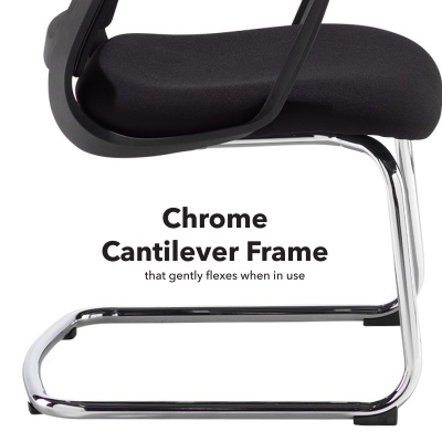 Jonas Black Mesh Back Visitors Chair with Chrome Cantilever Frame