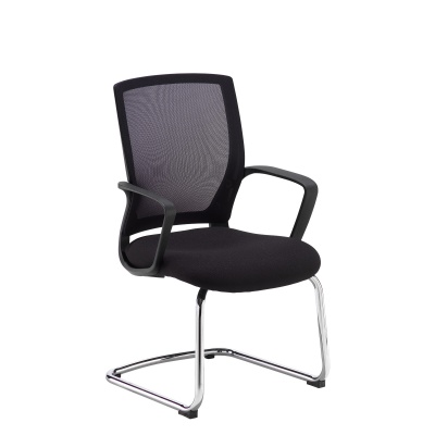 Jonas Black Mesh Back Visitors Chair with Chrome Cantilever Frame