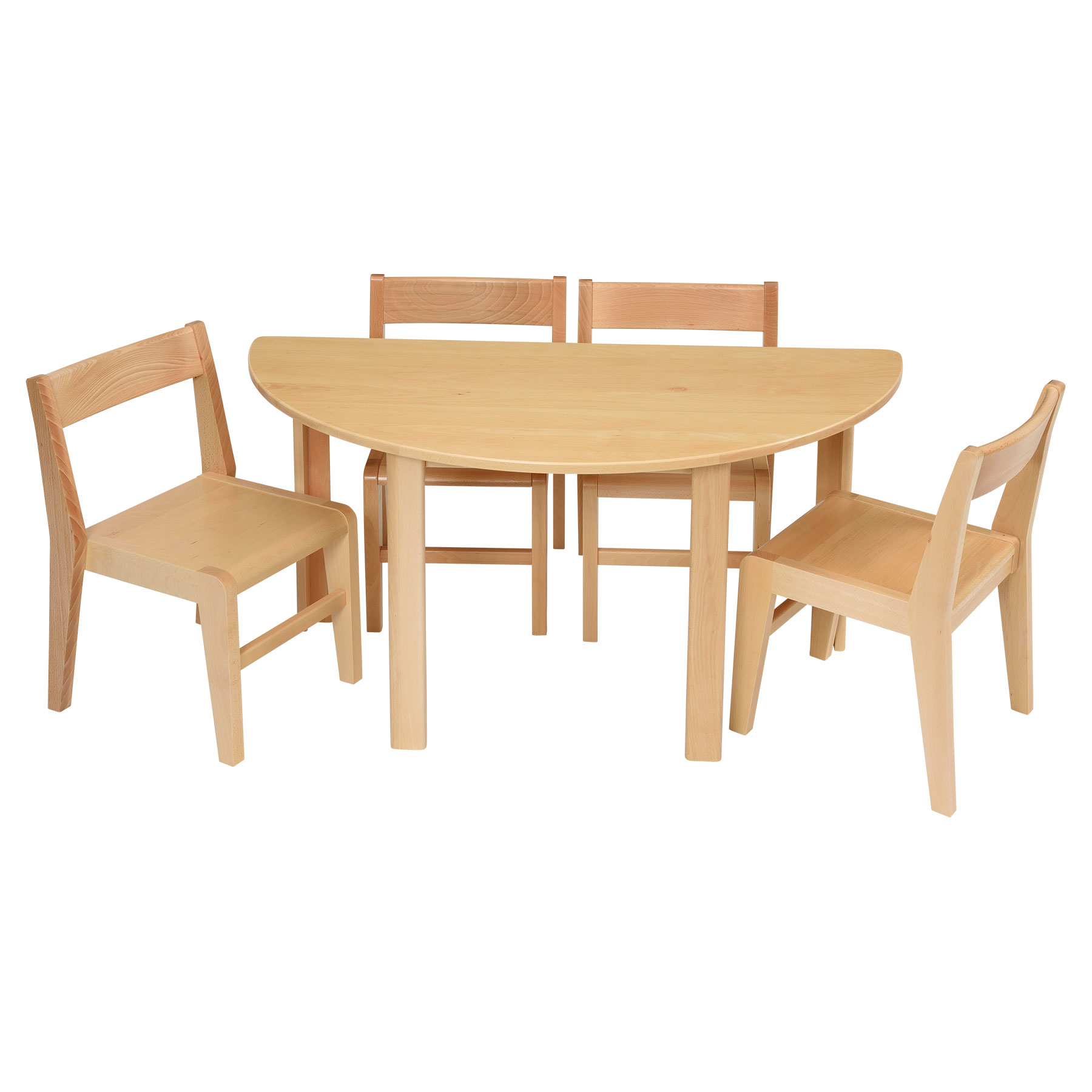 Children's Half-Round Solid Wooden Table