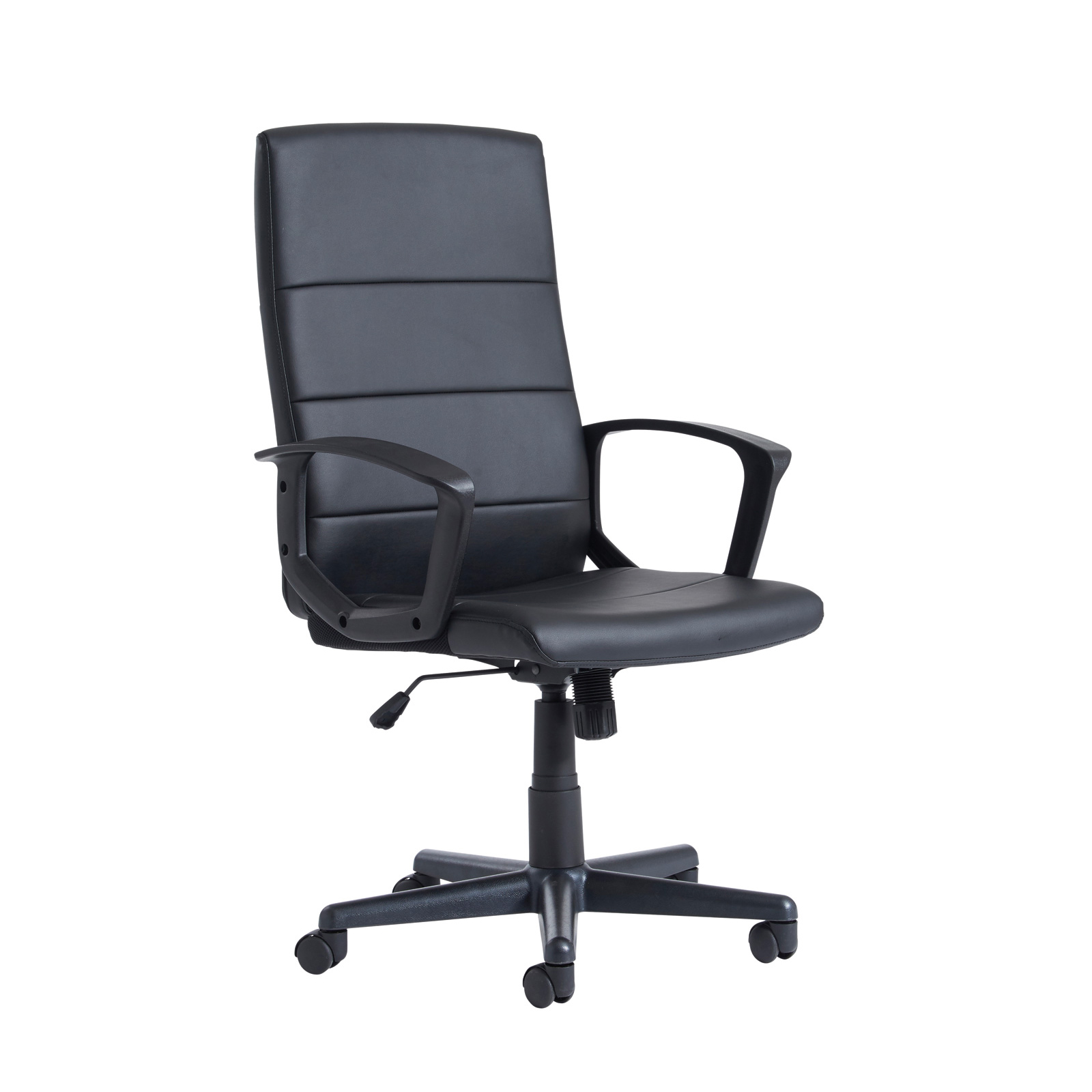 Ascona High Back Managers Chair - Black Faux Leather