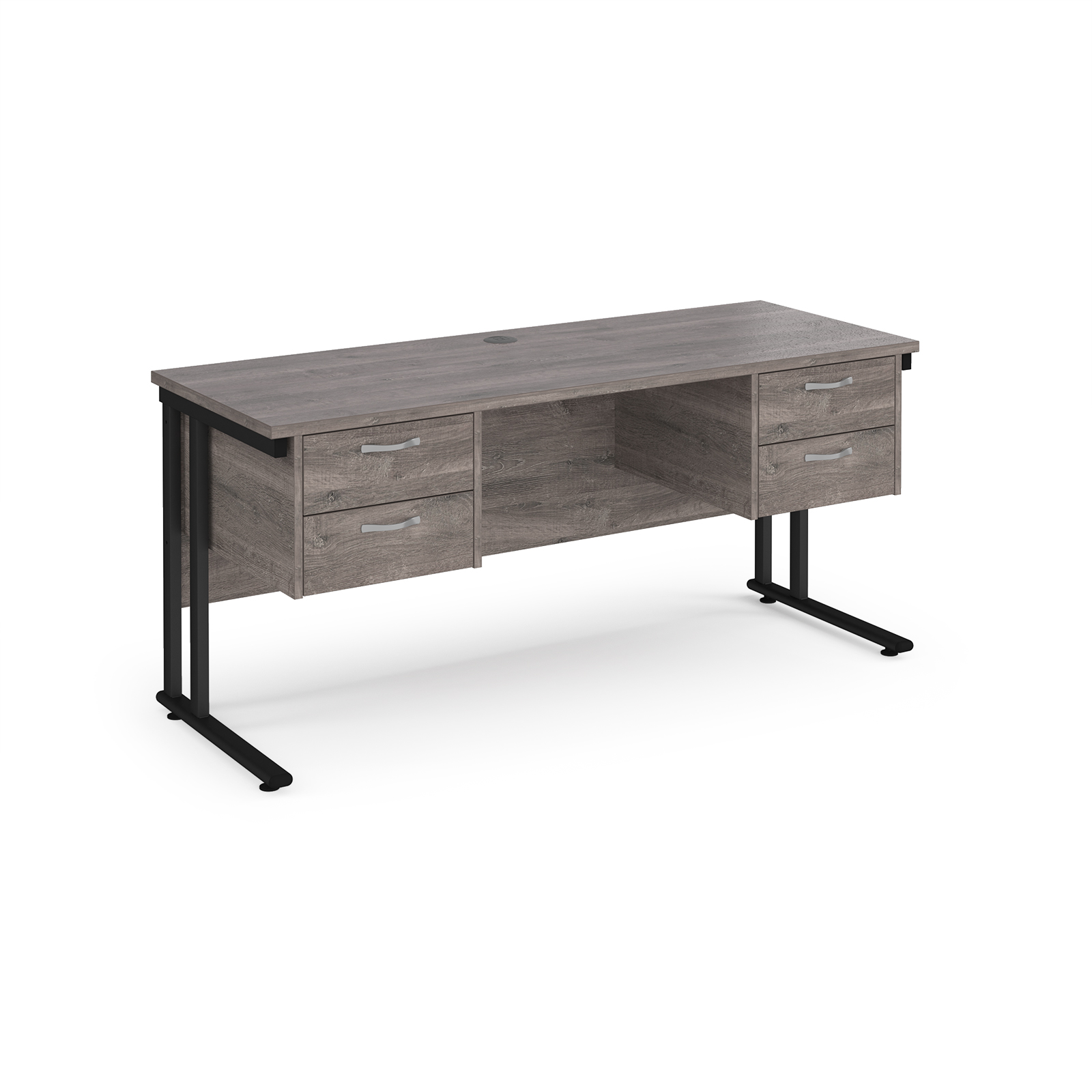 Maestro 25 Cantilever Leg Straight Desk with Two x 2 Drawer Pedestal 600mm Deep