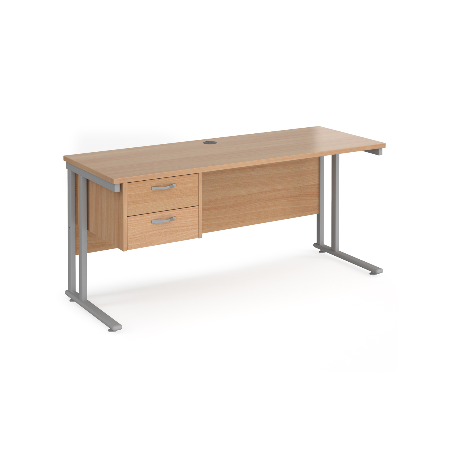 Maestro 25 Cantilever Leg Straight Desk with 2 Drawer Pedestal 600mm Deep