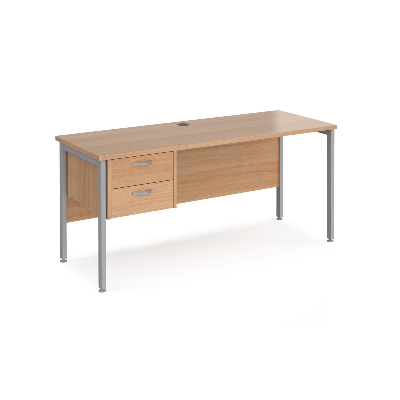 Maestro 25 H-Frame Leg Straight Desk with 2 Drawer Pedestal 600mm Deep