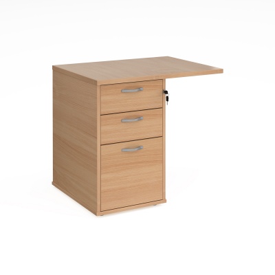 Desk High 3 Drawer Pedestal 600mm Deep with 800mm Flyover Top