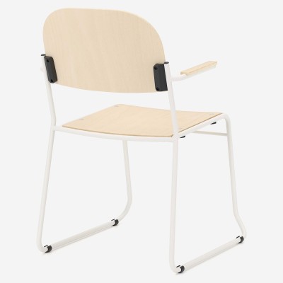 Vesta Wood High-Density Stacking Armchair