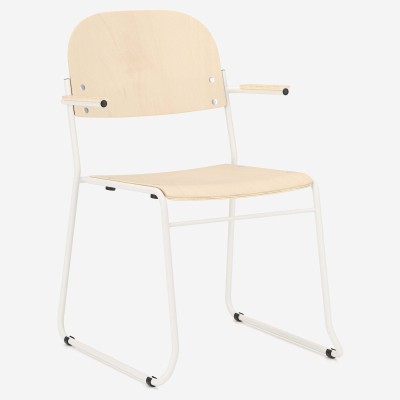 Vesta Wood High-Density Stacking Armchair