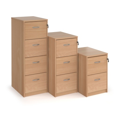 Wooden Filing Cabinet with Silver Handles